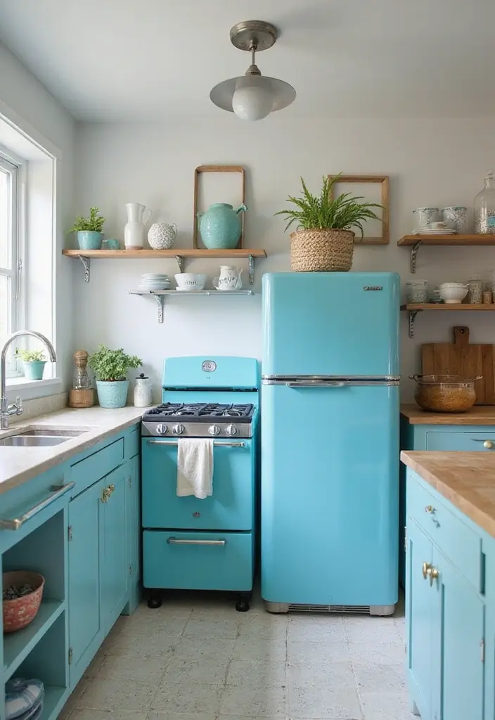 25 Blue Kitchen Ideas That Add Calm and Coastal Vibes 71 25 Blue Kitchen Ideas That Add Calm and Coastal Vibes - 11. Vibrant Blue Appliances