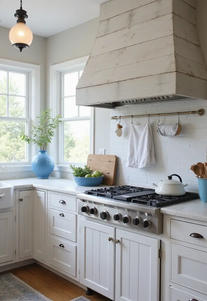 25 Blue Kitchen Ideas That Add Calm and Coastal Vibes 85 25 Blue Kitchen Ideas That Add Calm and Coastal Vibes - 13. Whitewashed Wood Accents
