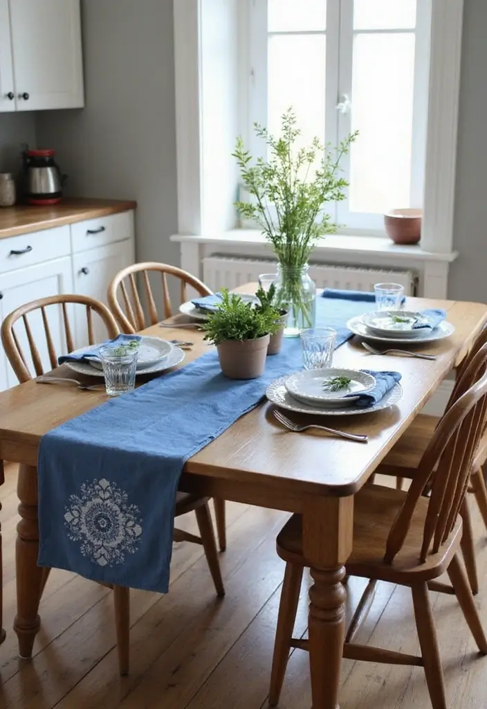 25 Blue Kitchen Ideas That Add Calm and Coastal Vibes 146 25 Blue Kitchen Ideas That Add Calm and Coastal Vibes - 22. Layered Textiles