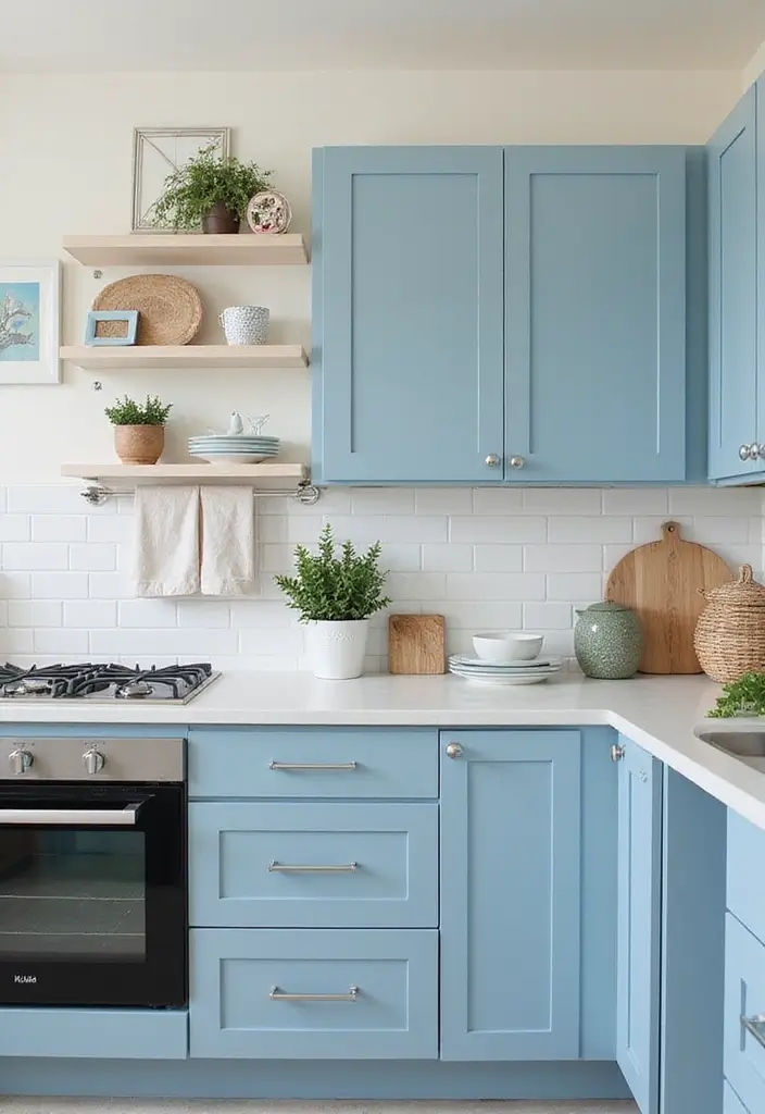 25 Blue Kitchen Ideas That Add Calm and Coastal Vibes 22 25 Blue Kitchen Ideas That Add Calm and Coastal Vibes - 4. Blue Accent Cabinets