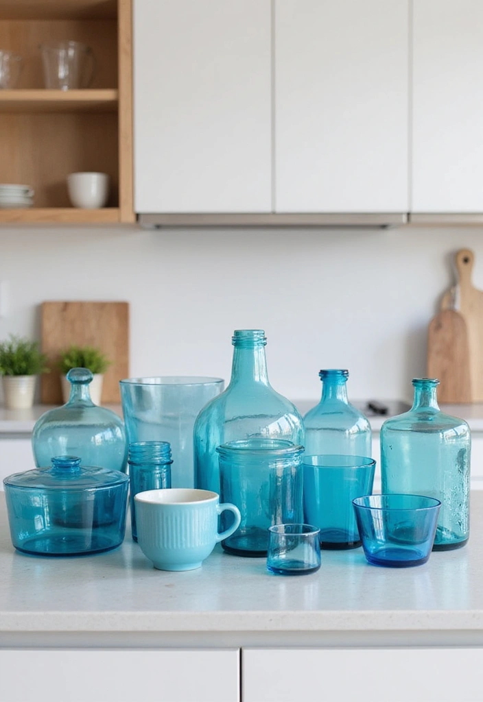 25 Blue Kitchen Ideas That Add Calm and Coastal Vibes 50 25 Blue Kitchen Ideas That Add Calm and Coastal Vibes - 8. Glassware with a Twist