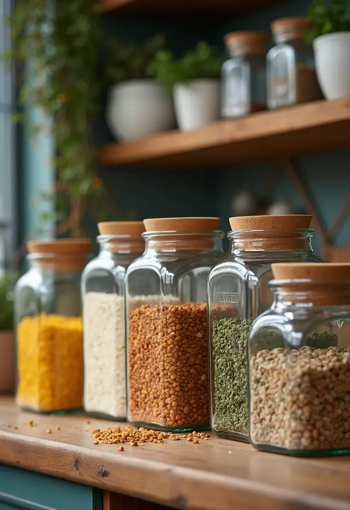 25 Boho Kitchen Ideas Full of Texture, Plants, and Personality 83 25 Boho Kitchen Ideas Full of Texture, Plants, and Personality - 13. Decorative Jars and Containers