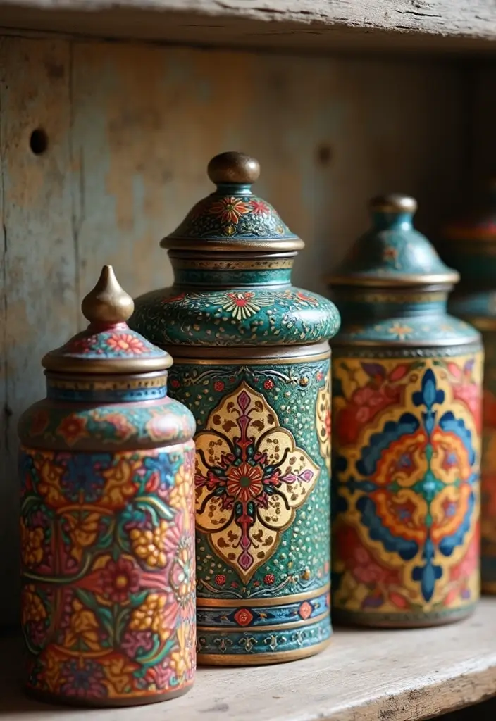 25 Boho Kitchen Ideas Full of Texture, Plants, and Personality 139 25 Boho Kitchen Ideas Full of Texture, Plants, and Personality - 21. Artistic Canisters