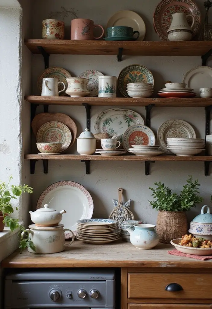 25 Boho Kitchen Ideas Full of Texture, Plants, and Personality 27 25 Boho Kitchen Ideas Full of Texture, Plants, and Personality - 5. Eclectic Kitchenware