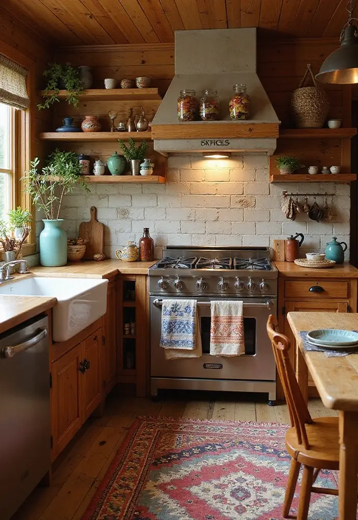 25 Boho Kitchen Ideas Full of Texture, Plants, and Personality 34 25 Boho Kitchen Ideas Full of Texture, Plants, and Personality - 6. Cozy Textiles