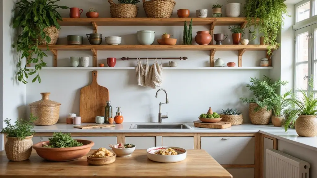 25 Boho Kitchen Ideas Full of Texture, Plants, and Personality