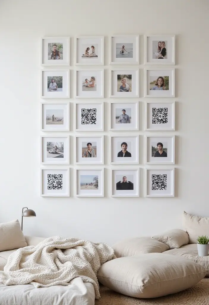 25 Canvas Photo Wall Ideas to Showcase Your Memories Beautifully 111 25 Canvas Photo Wall Ideas to Showcase Your Memories Beautifully - 17. Interactive Photo Wall