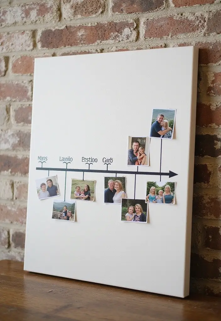 25 Canvas Photo Wall Ideas to Showcase Your Memories Beautifully 118 25 Canvas Photo Wall Ideas to Showcase Your Memories Beautifully - 18. Timeline of Growth