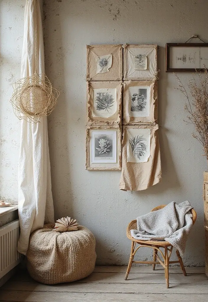 25 Canvas Photo Wall Ideas to Showcase Your Memories Beautifully 159 25 Canvas Photo Wall Ideas to Showcase Your Memories Beautifully - 24. Layered Canvas Textures