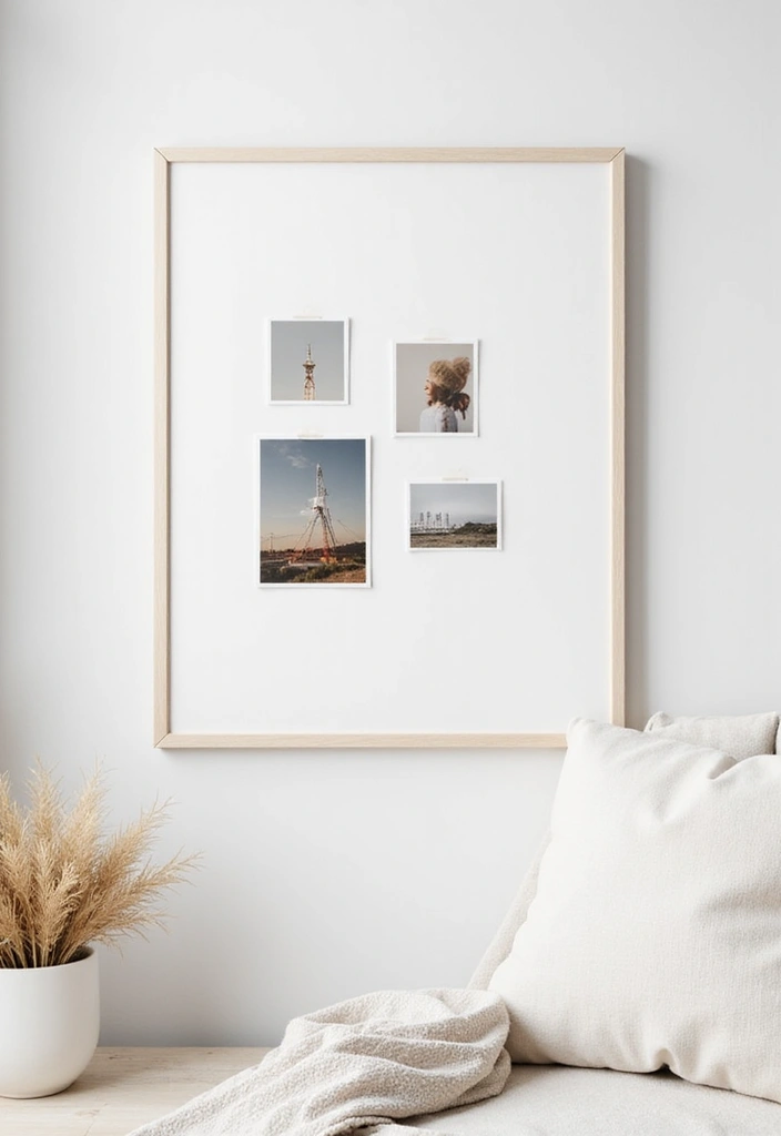 25 Canvas Photo Wall Ideas to Showcase Your Memories Beautifully 15 25 Canvas Photo Wall Ideas to Showcase Your Memories Beautifully - 3. Minimalist Canvas Arrangement