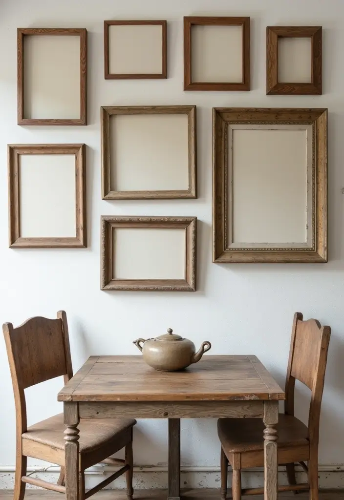 25 Canvas Photo Wall Ideas to Showcase Your Memories Beautifully 22 25 Canvas Photo Wall Ideas to Showcase Your Memories Beautifully - 4. Vintage Frames and Canvas Mix