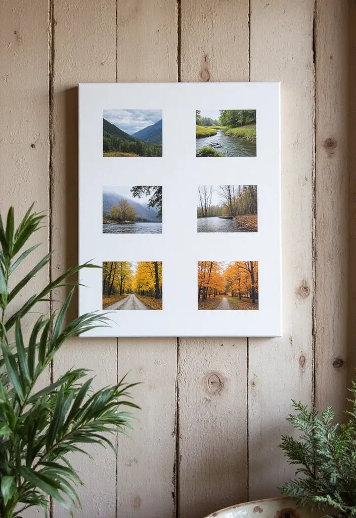 25 Canvas Photo Wall Ideas to Showcase Your Memories Beautifully 50 25 Canvas Photo Wall Ideas to Showcase Your Memories Beautifully - 8. Seasonal Canvas Rotations