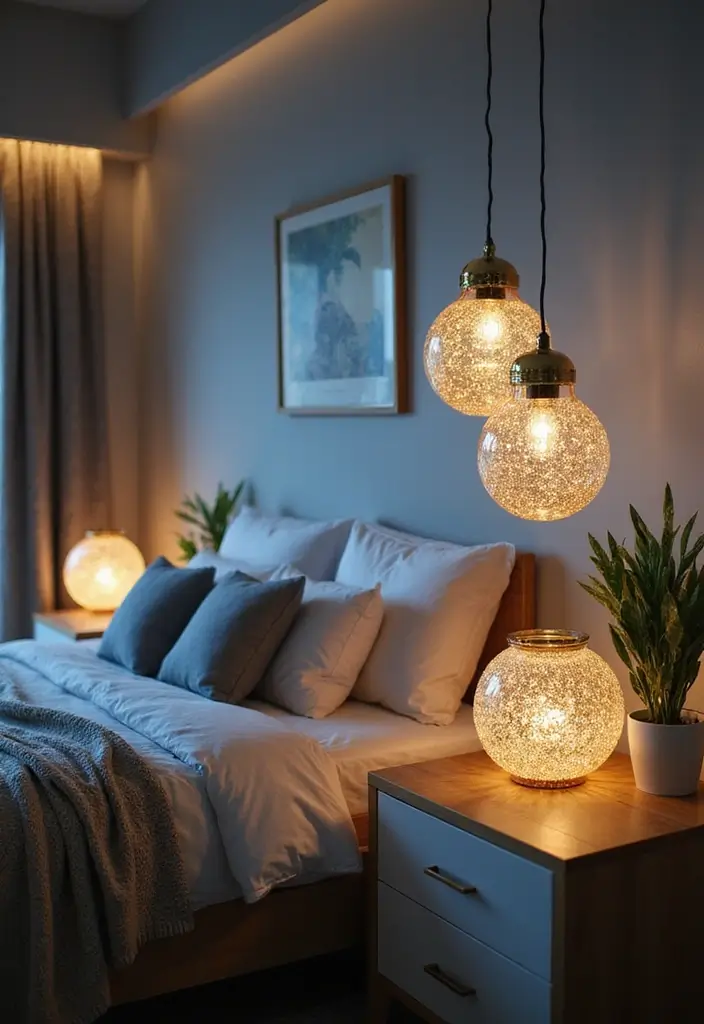 25 Coastal Bedroom Ideas That Bring the Beach Home 69 25 Coastal Bedroom Ideas That Bring the Beach Home - 11. Ocean-Inspired Lighting