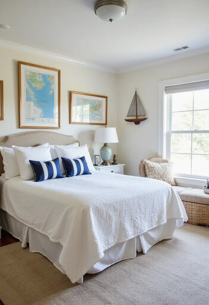 25 Coastal Bedroom Ideas That Bring the Beach Home 83 25 Coastal Bedroom Ideas That Bring the Beach Home - 13. Personal Nautical Touches