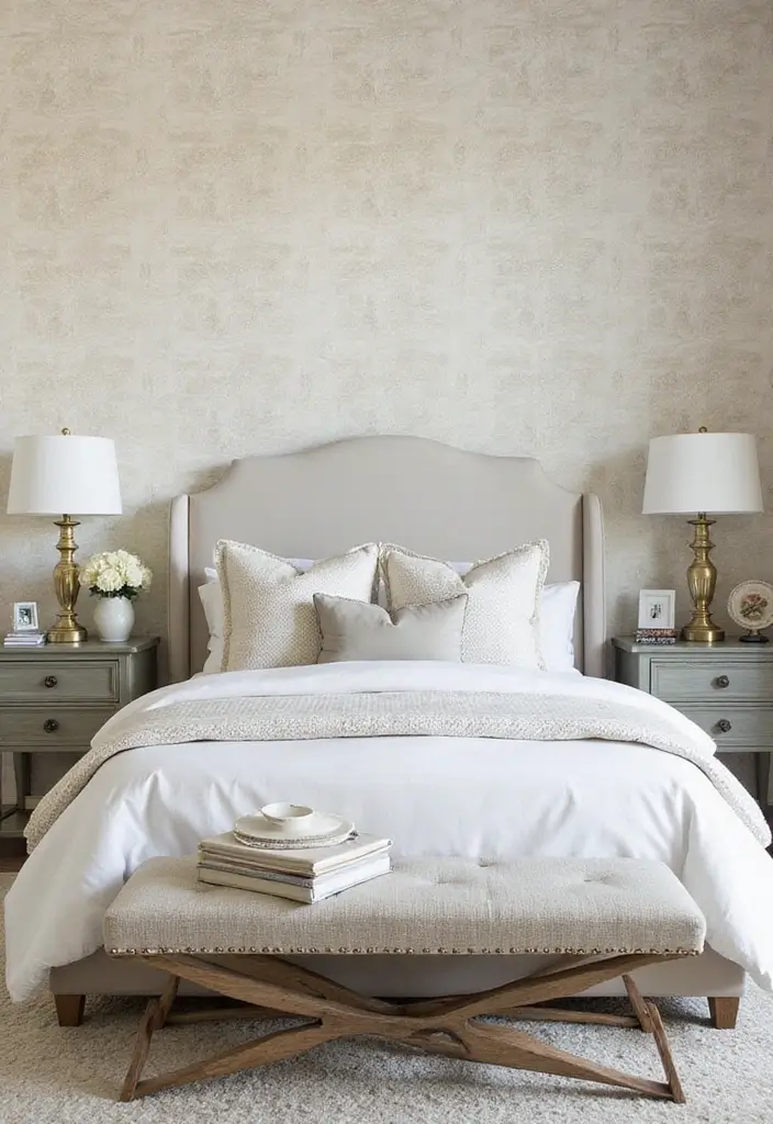 25 Coastal Bedroom Ideas That Bring the Beach Home 146 25 Coastal Bedroom Ideas That Bring the Beach Home - 22. Textured Wallpaper