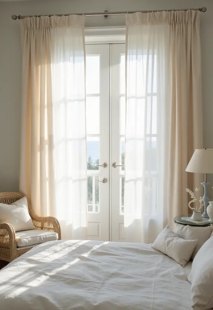 25 Coastal Bedroom Ideas That Bring the Beach Home 36 25 Coastal Bedroom Ideas That Bring the Beach Home - 6. Light and Airy Curtains