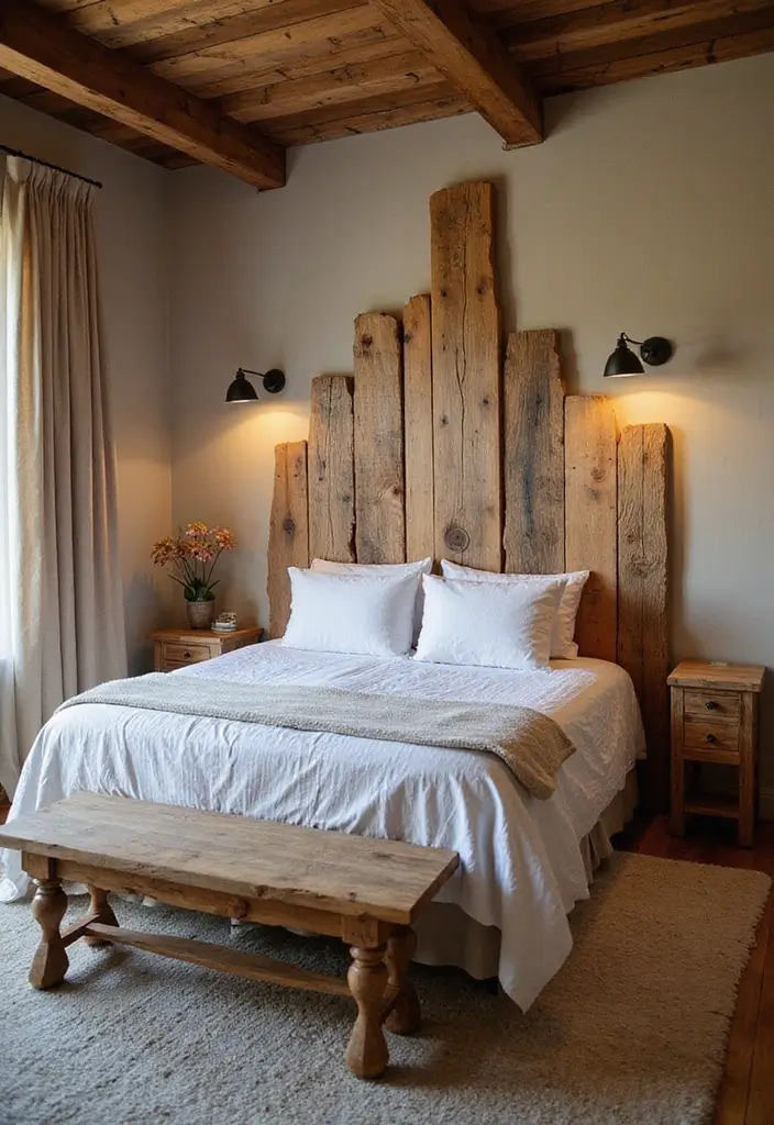25 Cozy Bedroom Ideas That Make Your Space Feel Like a Retreat 43 25 Cozy Bedroom Ideas That Make Your Space Feel Like a Retreat - 7. Reclaimed Wood Accents