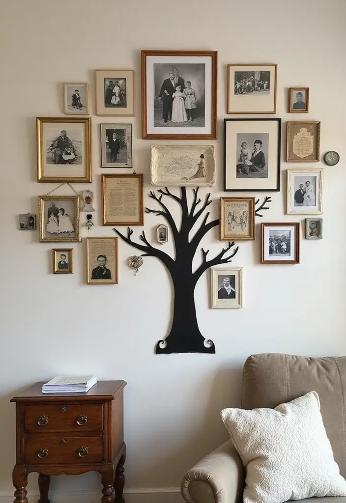 25 Creative Pictures On Wall Ideas For A Stylish Home Glow-Up 92 25 Creative Pictures On Wall Ideas For A Stylish Home Glow-Up - 14. Family Tree Display