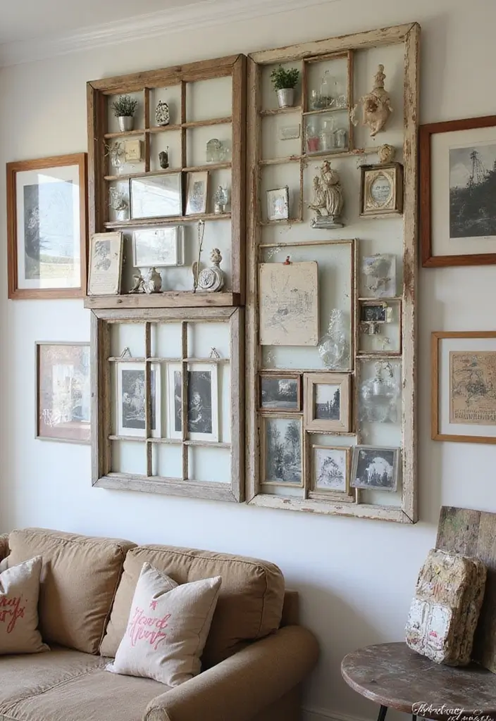 25 DIY Accent Wall Ideas That Instantly Upgrade Any Room 73 25 DIY Accent Wall Ideas That Instantly Upgrade Any Room - 11. Upcycled Window Frame Gallery