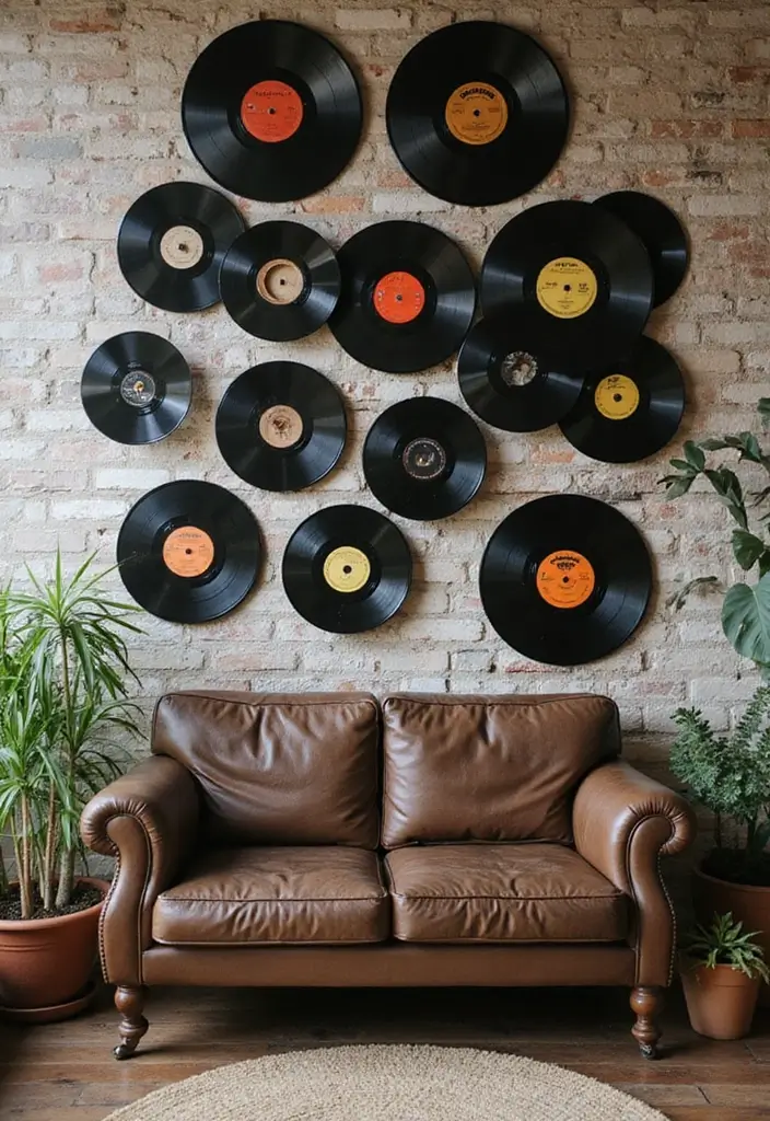 25 DIY Accent Wall Ideas That Instantly Upgrade Any Room 138 25 DIY Accent Wall Ideas That Instantly Upgrade Any Room - 20. Old Record Wall