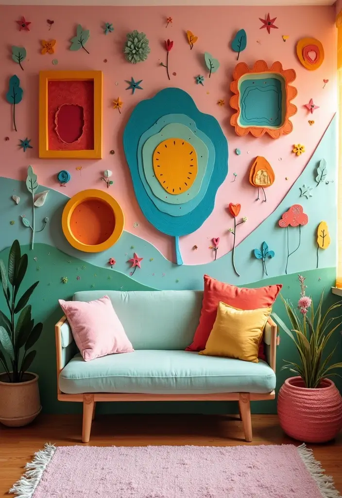 25 DIY Accent Wall Ideas That Instantly Upgrade Any Room 145 25 DIY Accent Wall Ideas That Instantly Upgrade Any Room - 21. Paper Mache Wall Art