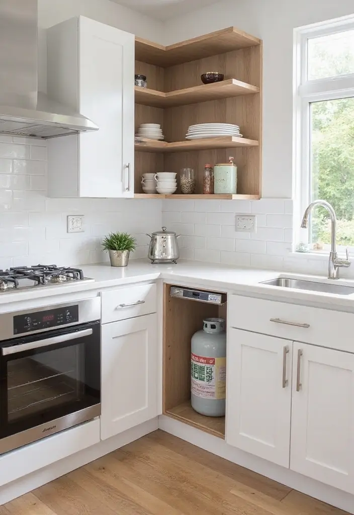 25 Gas Cylinder Storage Ideas in Kitchen for Safety and Style 92 25 Gas Cylinder Storage Ideas in Kitchen for Safety and Style - 16. Smartly Designed Corner Cabinets