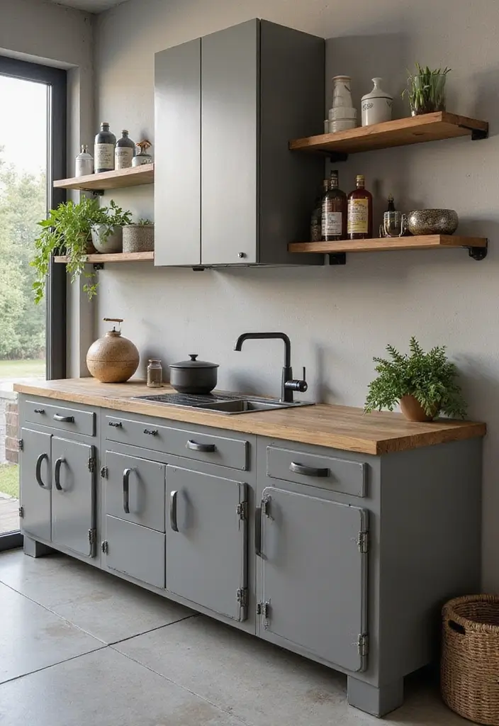 25 Gas Cylinder Storage Ideas in Kitchen for Safety and Style 104 25 Gas Cylinder Storage Ideas in Kitchen for Safety and Style - 18. Stylish Metal Cabinets