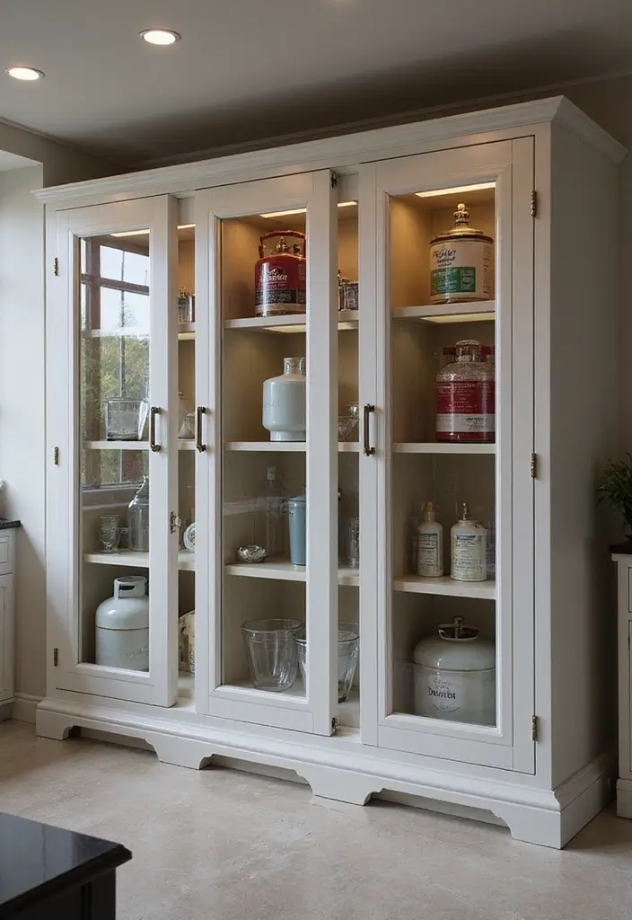 25 Gas Cylinder Storage Ideas in Kitchen for Safety and Style 109 25 Gas Cylinder Storage Ideas in Kitchen for Safety and Style - 19. Attractive Glass Storage Cases