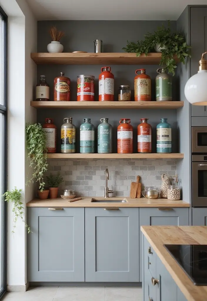 25 Gas Cylinder Storage Ideas in Kitchen for Safety and Style 123 25 Gas Cylinder Storage Ideas in Kitchen for Safety and Style - 21. Shelved Gas Cylinder Display