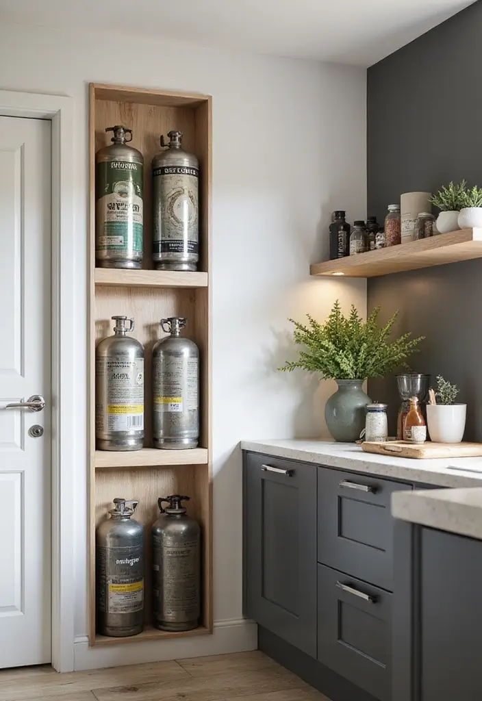 25 Gas Cylinder Storage Ideas in Kitchen for Safety and Style 133 25 Gas Cylinder Storage Ideas in Kitchen for Safety and Style - 23. Wall-Mounted Storage Solutions