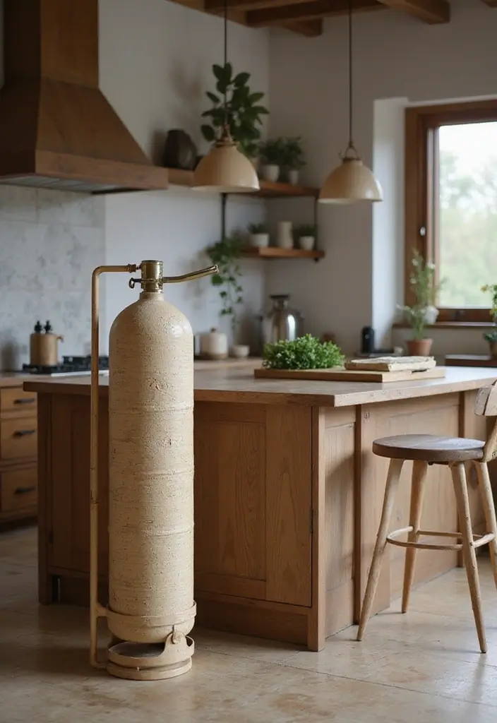 25 Gas Cylinder Storage Ideas in Kitchen for Safety and Style 43 25 Gas Cylinder Storage Ideas in Kitchen for Safety and Style - 7. Stylish Gas Cylinder Holder
