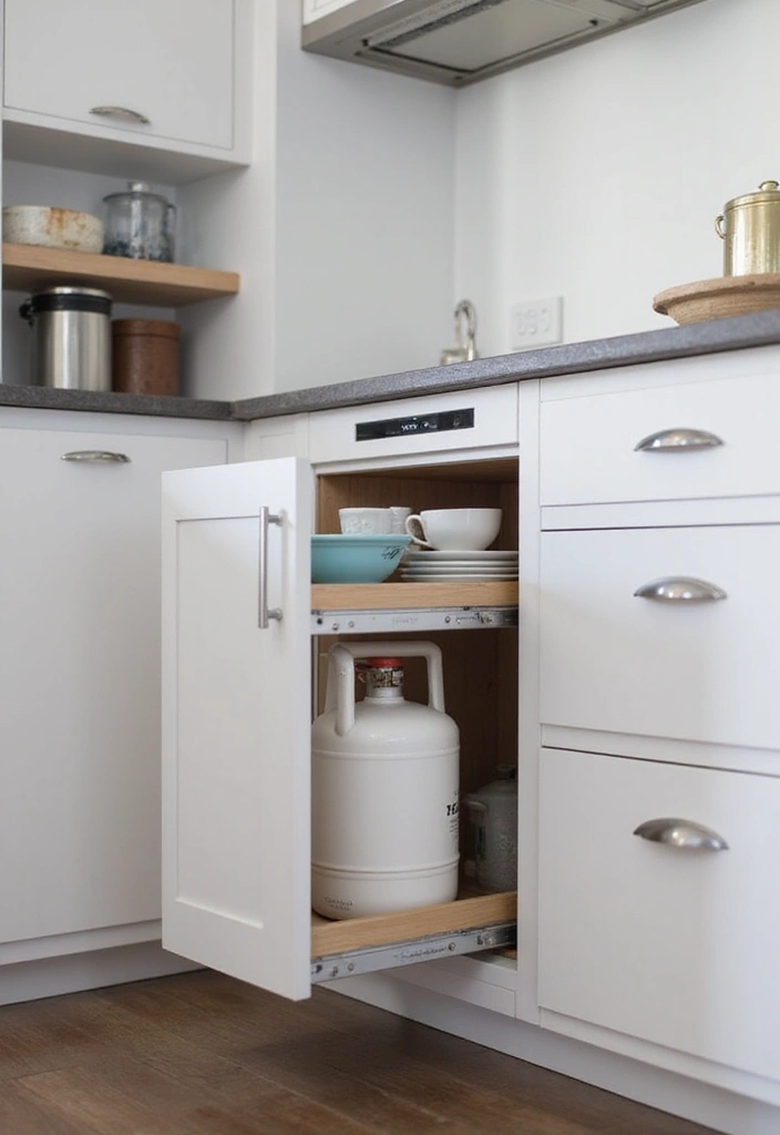 25 Gas Cylinder Storage Ideas in Kitchen for Safety and Style 50 25 Gas Cylinder Storage Ideas in Kitchen for Safety and Style - 8. Built-In Cabinet with Drawer System