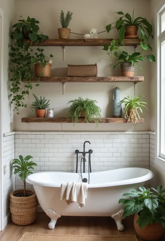 25 Green Bathroom Ideas Bringing Nature Indoors 71 25 Green Bathroom Ideas Bringing Nature Indoors - 11. Reclaimed Wood Shelving