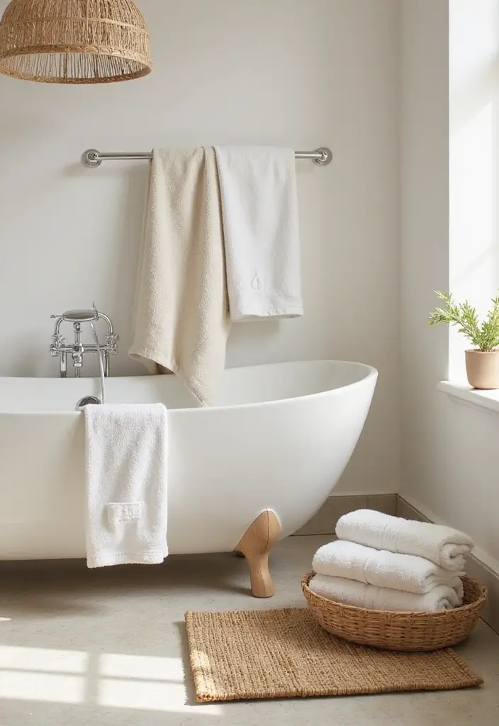 25 Green Bathroom Ideas Bringing Nature Indoors 78 25 Green Bathroom Ideas Bringing Nature Indoors - 12. Organic Linens