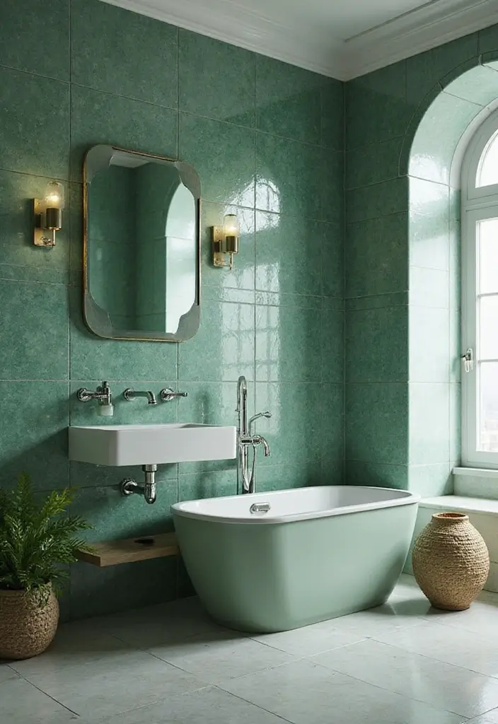 25 Green Bathroom Ideas Bringing Nature Indoors 92 25 Green Bathroom Ideas Bringing Nature Indoors - 14. Green Tiles