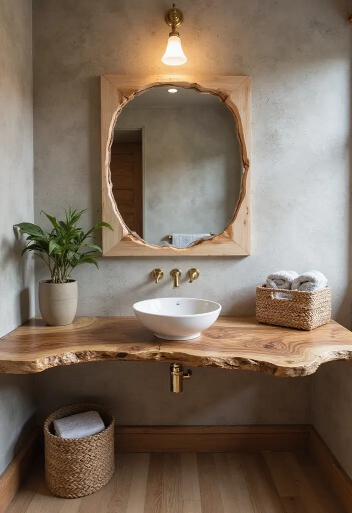 25 Green Bathroom Ideas Bringing Nature Indoors 99 25 Green Bathroom Ideas Bringing Nature Indoors - 15. Live Edge Wood Features