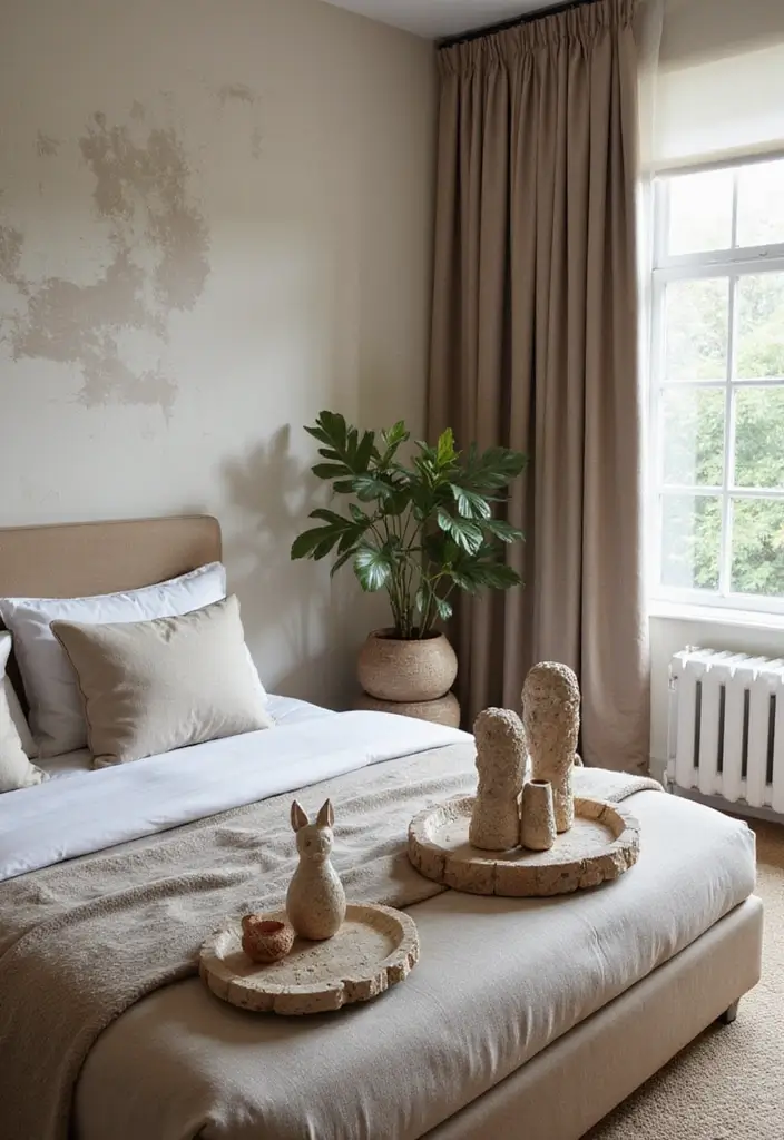 25 Green Bedroom Ideas That Bring Nature Indoors 54 25 Green Bedroom Ideas That Bring Nature Indoors - 12. Incorporating Stone Elements