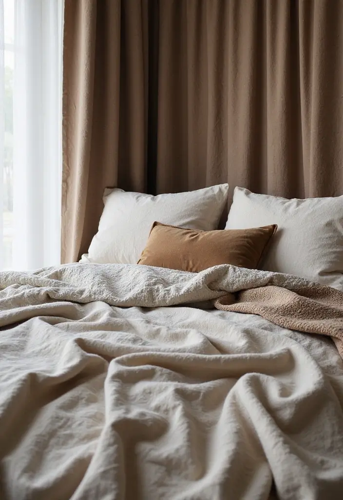 25 Green Bedroom Ideas That Bring Nature Indoors 73 25 Green Bedroom Ideas That Bring Nature Indoors - 15. Incorporating Textured Fabrics