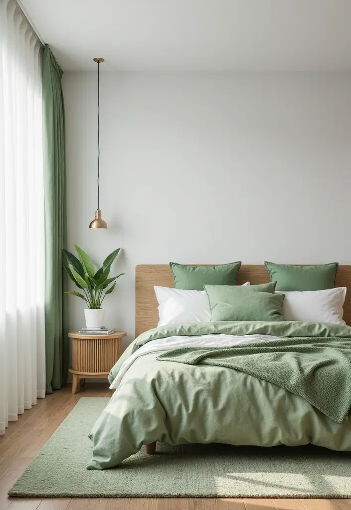 25 Green Bedroom Ideas That Bring Nature Indoors 85 25 Green Bedroom Ideas That Bring Nature Indoors - 17. Minimalist Green Accents
