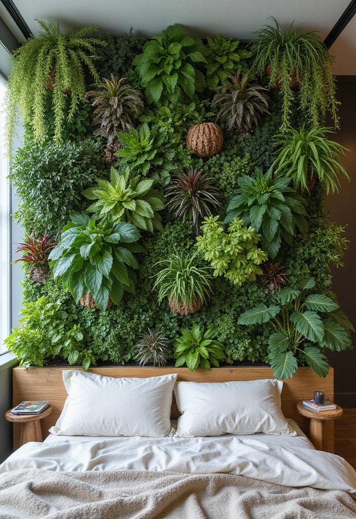 25 Green Bedroom Ideas That Bring Nature Indoors 8 25 Green Bedroom Ideas That Bring Nature Indoors - 2. Vertical Gardens