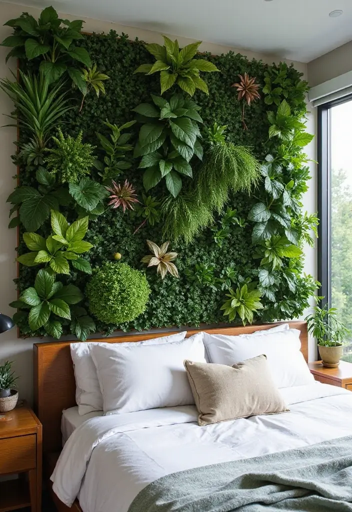 25 Green Bedroom Ideas That Bring Nature Indoors 137 25 Green Bedroom Ideas That Bring Nature Indoors - 25. Creating a Green Wall