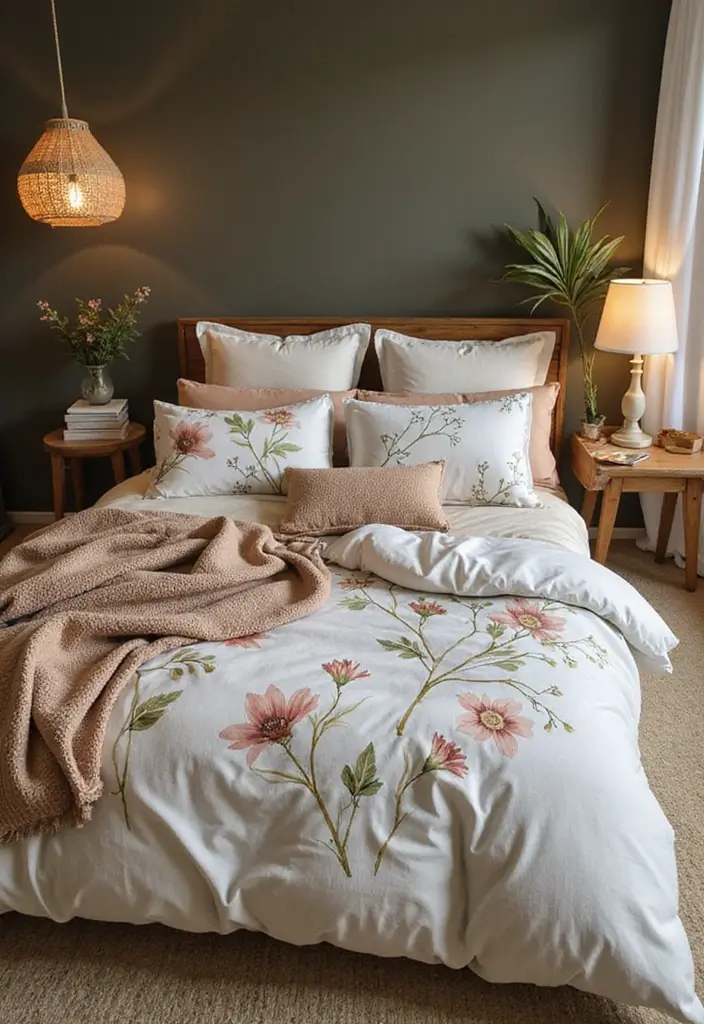 25 Green Bedroom Ideas That Bring Nature Indoors 25 25 Green Bedroom Ideas That Bring Nature Indoors - 5. Nature-Inspired Bedding