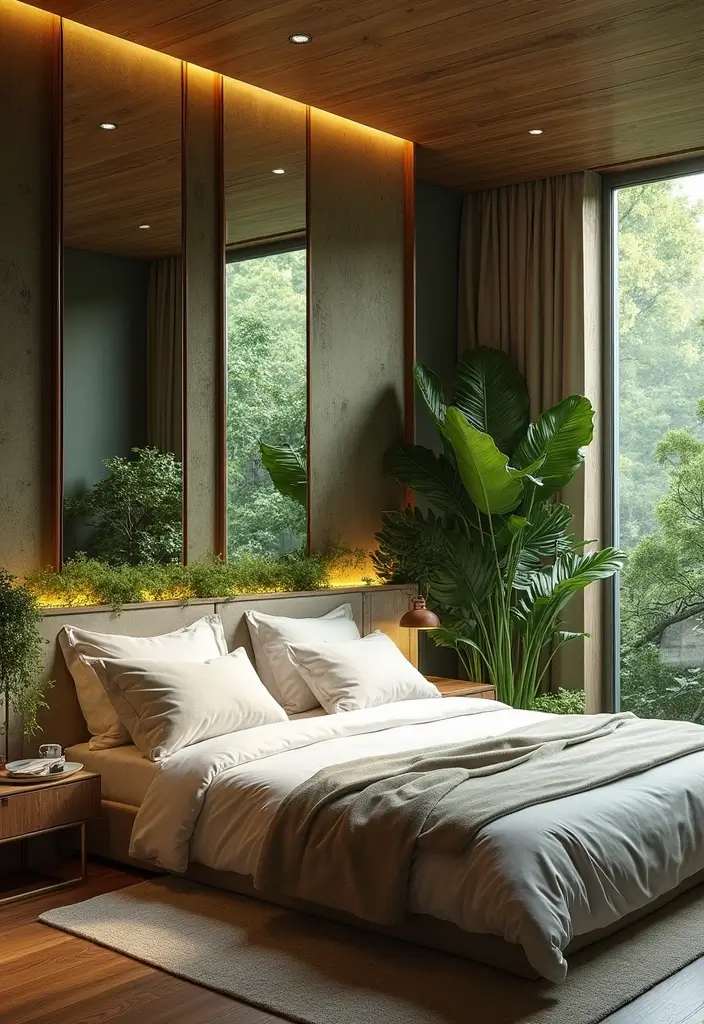 25 Green Bedroom Ideas That Bring Nature Indoors 37 25 Green Bedroom Ideas That Bring Nature Indoors - 9. Biophilic Design Elements