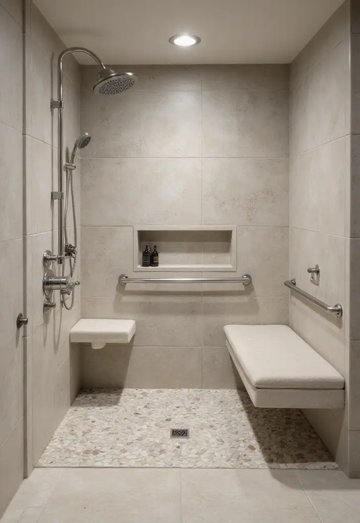 25 Handicapped Bathroom Ideas That Are Safe, Chic, and Accessible - 1. Elegant Walk-in Showers
