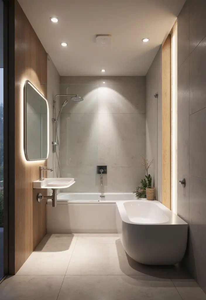 25 Handicapped Bathroom Ideas That Are Safe, Chic, and Accessible - 6. Smart Lighting Solutions