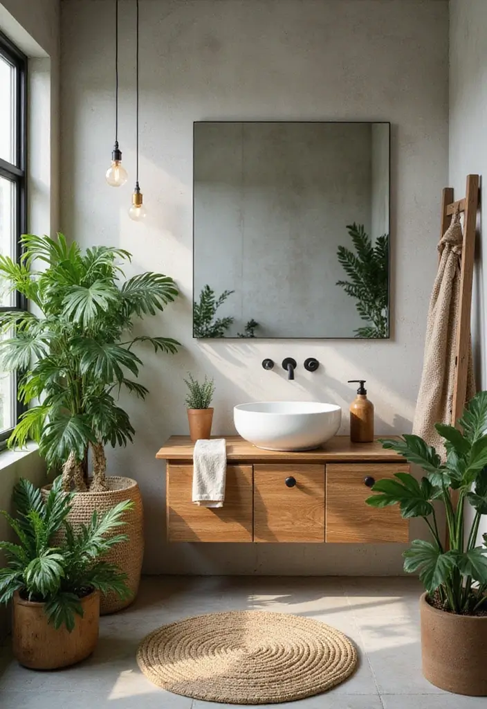 25 Light Bathroom Ideas That Instantly Brighten and Open Up Your Space 48 25 Light Bathroom Ideas That Instantly Brighten and Open Up Your Space - 8. Natural Elements for Freshness