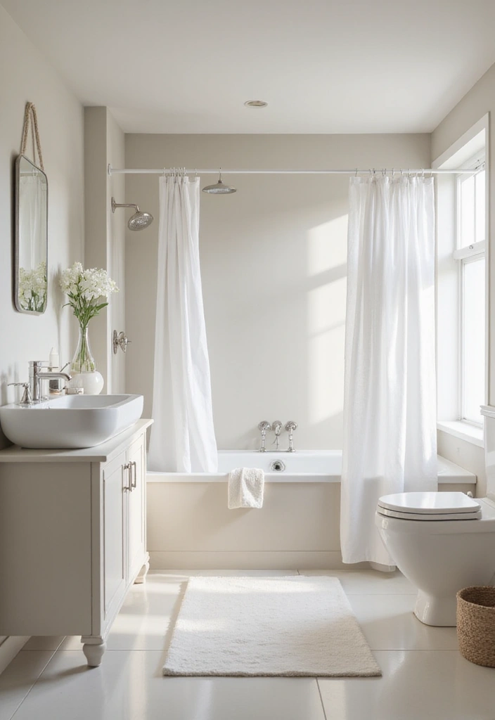 25 Light Bathroom Ideas That Instantly Brighten and Open Up Your Space 53 25 Light Bathroom Ideas That Instantly Brighten and Open Up Your Space - 9. Clean Lines and Minimalist Decor