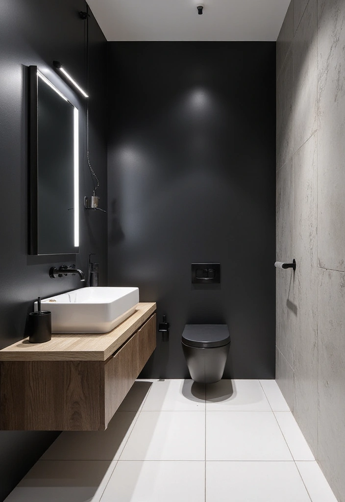 25 Men's Bathroom Ideas With Bold Minimalist Style 1 25 Men's Bathroom Ideas With Bold Minimalist Style - 1. Monochrome Magic