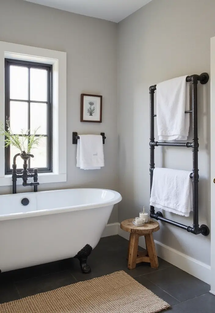 25 Men's Bathroom Ideas With Bold Minimalist Style 81 25 Men's Bathroom Ideas With Bold Minimalist Style - 13. Industrial Pipe Accents