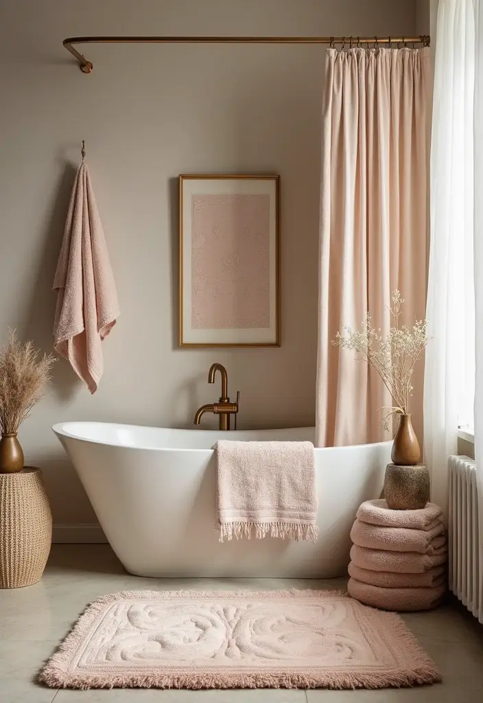 25 Men's Bathroom Ideas With Bold Minimalist Style 88 25 Men's Bathroom Ideas With Bold Minimalist Style - 14. Layered Textiles